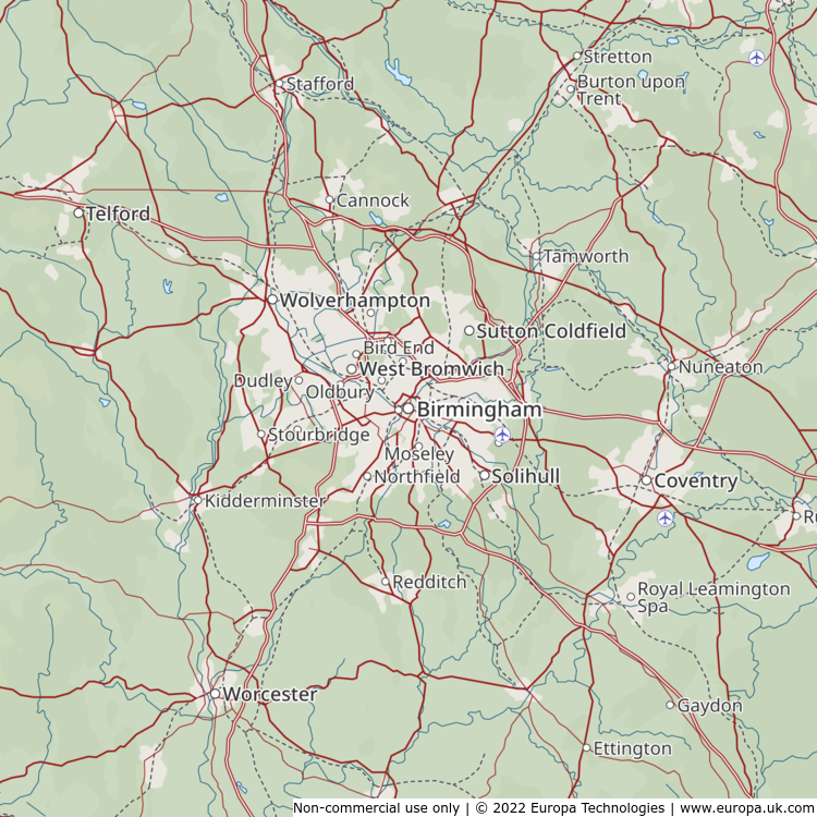 Map of Birmingham, United Kingdom Global 1000 Atlas